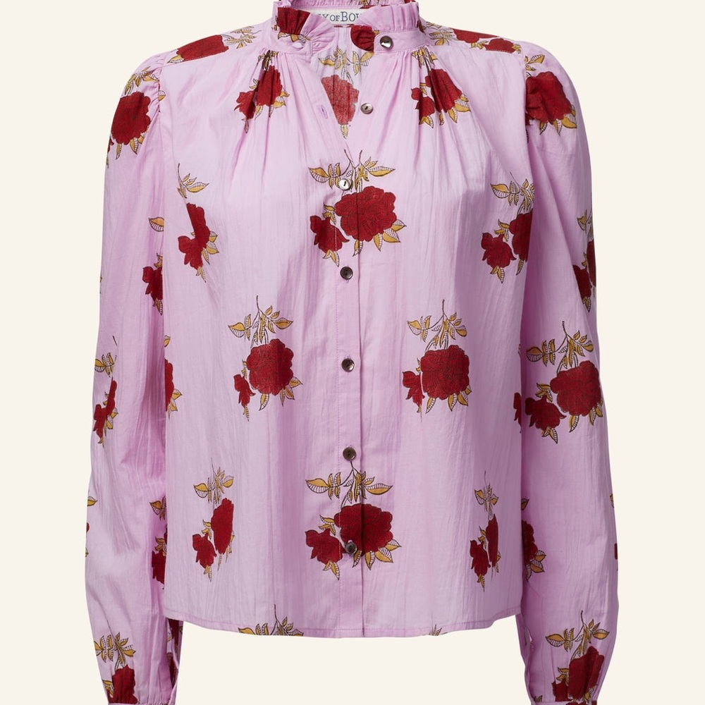 ALIX OF BOHEMIA ANNABEL RUBY ROSETTE BLOUSE